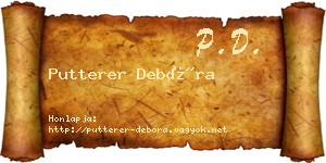 Putterer Debóra névjegykártya